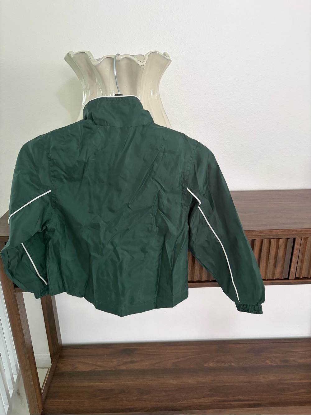 NWOT * Kids Dark Green Jacket with White Piping * Youth Sports - Picture 3 of 7